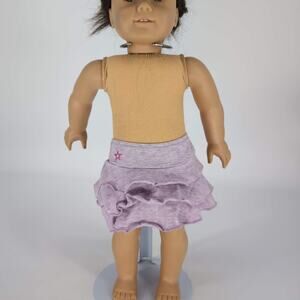 American Girl Lilac Tiered Ruffle Skirt 2012 Distressed Look For 18" Dolls - GUC